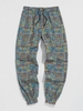 Pantalon de Jogging Baggy à Imprimé Fleurs Style Bohémien avec Cordon de Serrage et Inscriptions M Bleu
