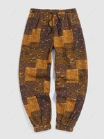 Pantalon de Jogging Baggy avec Cordon de Serrage Style Bohémien M Café