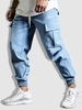 Pantalon de Jogging Cargo à Cordon Xxl Bleu