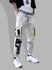 Pantalon de Jogging Cargo à Imprimé Lettre à Cordon M Blanc