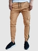 Pantalon de Jogging Cargo Contrasté à Côté L Café