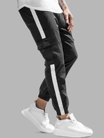 Pantalon de Jogging Cargo Contrasté à Côté Xl Noir