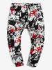Pantalon de Jogging Cargo Dessin Animé Imprimé à Cordon L