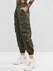 Pantalon de Jogging Cargo en Couleur Unie avec Poches Vêtement Technique M Vert armée