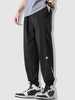 Pantalon de Jogging Décontracté en Couleur Unie M Noir