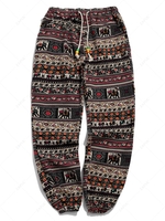 Pantalon de Jogging Décontracté Graphique à Imprimé Fleuri Ethnique Aztèque Xs Multi c