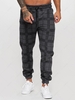 Pantalon de Jogging Décontracté Motif à Carreaux L Noir