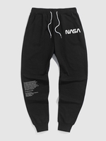 Pantalon de Jogging de Sport à Imprimé Lettre M Noir
