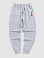 Pantalon de Jogging de Sport Motif de Carte M Gris clair