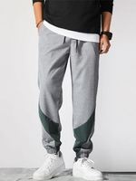 Pantalon de Jogging en Blocs de Couleurs avec Poche à Cordon Xs Ardoise grise