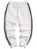 Pantalon de Jogging en Couleur Jointive à Taille Elastique S Blanc