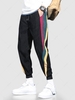 Pantalon de Jogging en Couleur Jointive en Velours Côtelé à Cordon M Noir