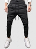 Pantalon de Jogging en Couleur Unie Embelli de Bouton et de Zip Xxl Noir