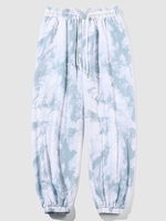Pantalon de Jogging Extensible à Imprimé Lettre Teinté M Vert clair