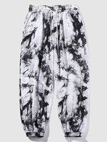 Pantalon de Jogging Extensible à Imprimé Lettre Teinté S Noir