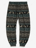 Pantalon de Jogging Flocon de Neige Cerf Imprimé en Laine 2xl Noir