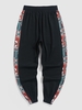 Pantalon de Jogging Géométrique à Imprimé Aztèque Ethnique avec Poche Latérale Xxl Nuit