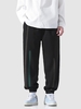 Pantalon de Jogging Géométrique avec Poche à Cordon Xl Noir