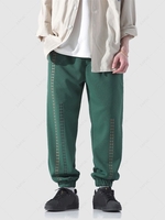 Pantalon de Jogging Géométrique avec Poche à Cordon Xs Vert mer moyen