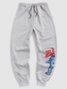 Pantalon de Jogging Lettre Astronaute Graphique S Gris