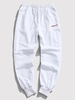 Pantalon de Jogging Lettre Brodée à Crodon L Blanc