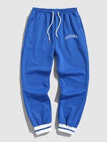 Pantalon de Jogging Lettre Brodée CALIFORNIA Doublure en Laine Xl Bleu
