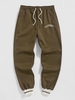 Pantalon de Jogging Lettre Brodée CALIFORNIA Doublure en Laine Xxl Café