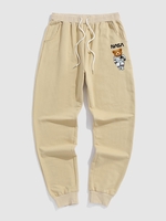 Pantalon de Jogging Motif Astronaute Style Graphique avec Cordon de Serrage M Café lumière