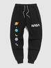 Pantalon de Jogging Motif de Planète S Noir