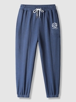 Pantalon de Jogging Motif Géométrique Lettre L Bleu profond