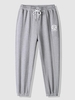 Pantalon de Jogging Motif Géométrique Lettre M Gris clair