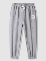 Pantalon de Jogging Motif Géométrique Lettre M Gris clair