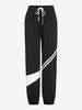 Pantalon de Jogging Panneau Rayé en Blocs de Couleurs à Cordon M Noir