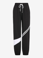 Pantalon de Jogging Panneau Rayé en Blocs de Couleurs à Cordon M Noir