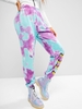 Pantalon de Jogging Papillon Teinté à Taille Haute M Violet clair