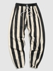 Pantalon de Jogging Rayé Contrasté Imprimé 4xl Jaune clair