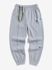Pantalon de Jogging Rayé Réfléchissant Design Patch à Cordon Xl Gris clair