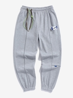 Pantalon de Jogging Rayé Réfléchissant Design Patch à Cordon Xl Gris clair