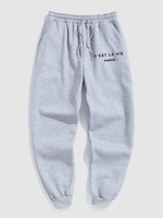 Pantalon de Jogging Sport Doublure en Molleton à Cordon Motif Lettre C