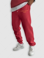 Pantalon de Jogging Sport Doublure en Molleton à Cordon Motif Lettre C