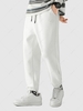Pantalon de Jogging Texturé en Couleur Unie en Laine Doublé L Blanc