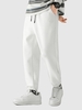 Pantalon de Jogging Texturé en Couleur Unie en Laine Doublé Xl Blanc