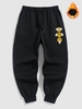 Pantalon de Jogging Thermique Graphique à Doublure en Laine S Noir