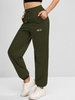 Pantalon de Jogging Brodé à Cordon Pour Femme Taille unique Vert profond