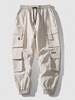 Pantalon de Jongging Cargo Techwear avec Multi-Poches à Rabat à Cordon Xs Kaki