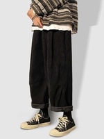Pantalon de Neuf Minutes en Couleur Unie en Velours Côtelé Xs Noir