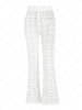 Pantalon de Plage Ajouré en Crochet à Cordon de Serrage S Blanc