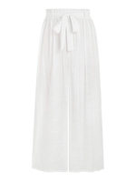 Pantalon de Plage Semi-transparent Ceinturé à Jambe Large M Blanc
