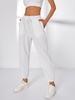 Pantalon de Sport à Pieds Etroits en Couleur Unie Pour Femme M Blanc