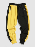 Pantalon de Sport Contrasté à Cordon L Jaune